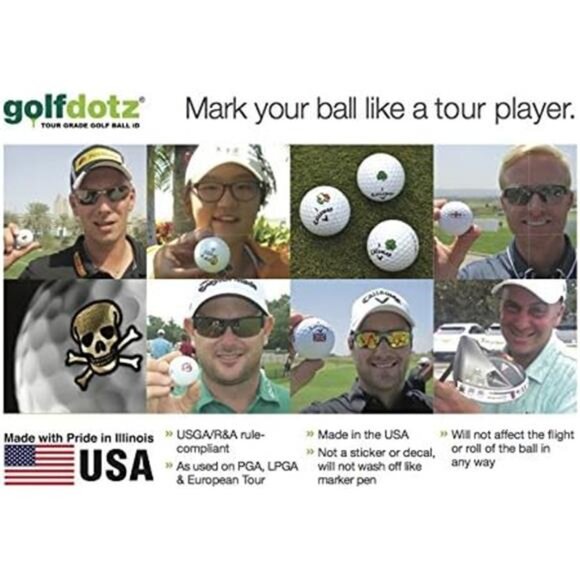 USGA Rule Conforming Golf Ball Markers, Golf Ball Stickers for Marking Balls - Picture 5 of 6